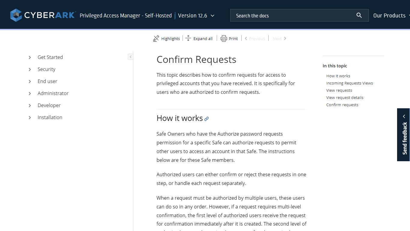 Confirm Requests - CyberArk