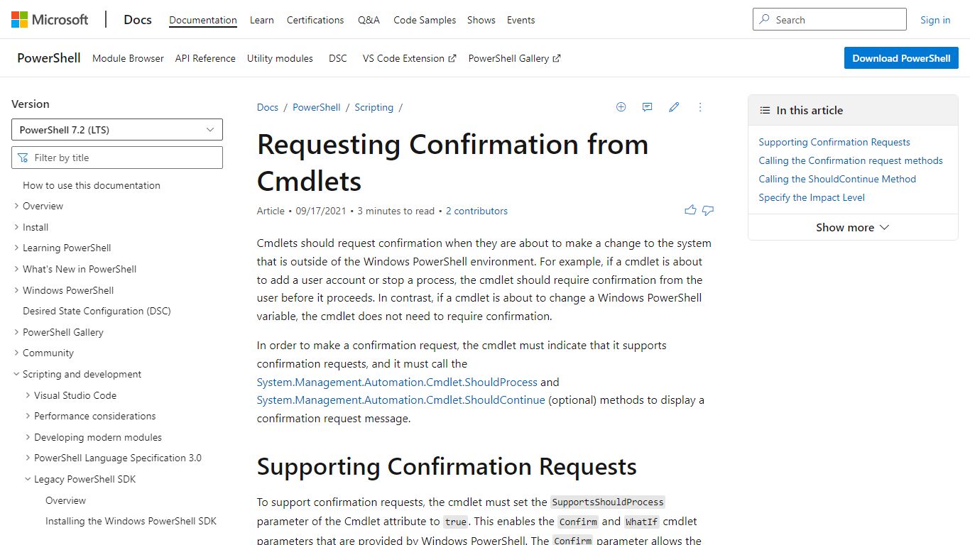 Requesting Confirmation from Cmdlets - PowerShell | Microsoft Docs