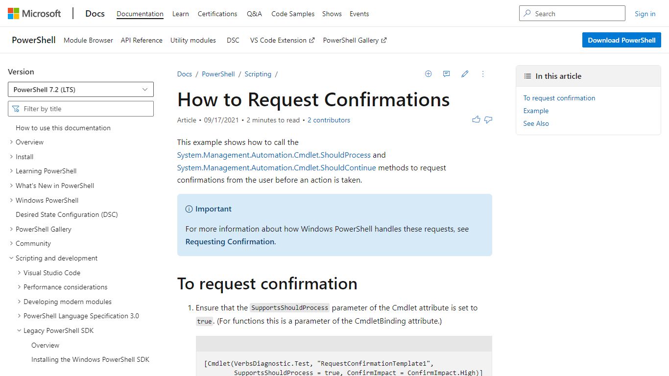 How to Request Confirmations - PowerShell | Microsoft Docs