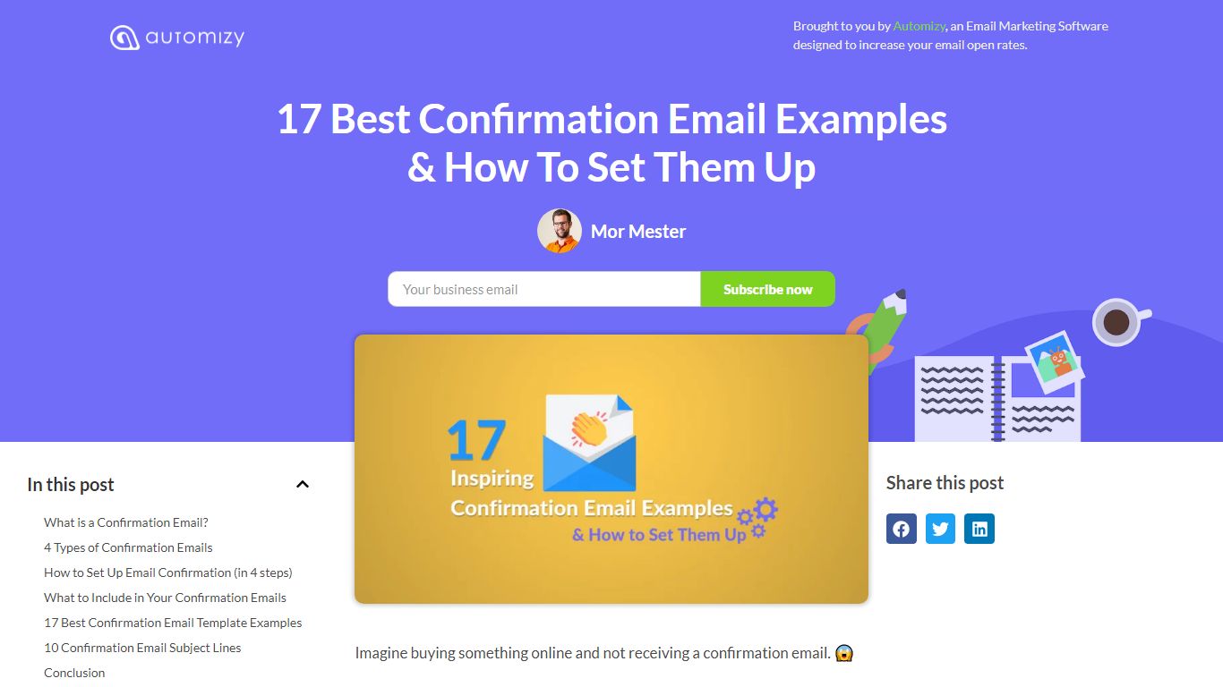 17 Best Confirmation Email Examples & How To Set Them Up - Automizy